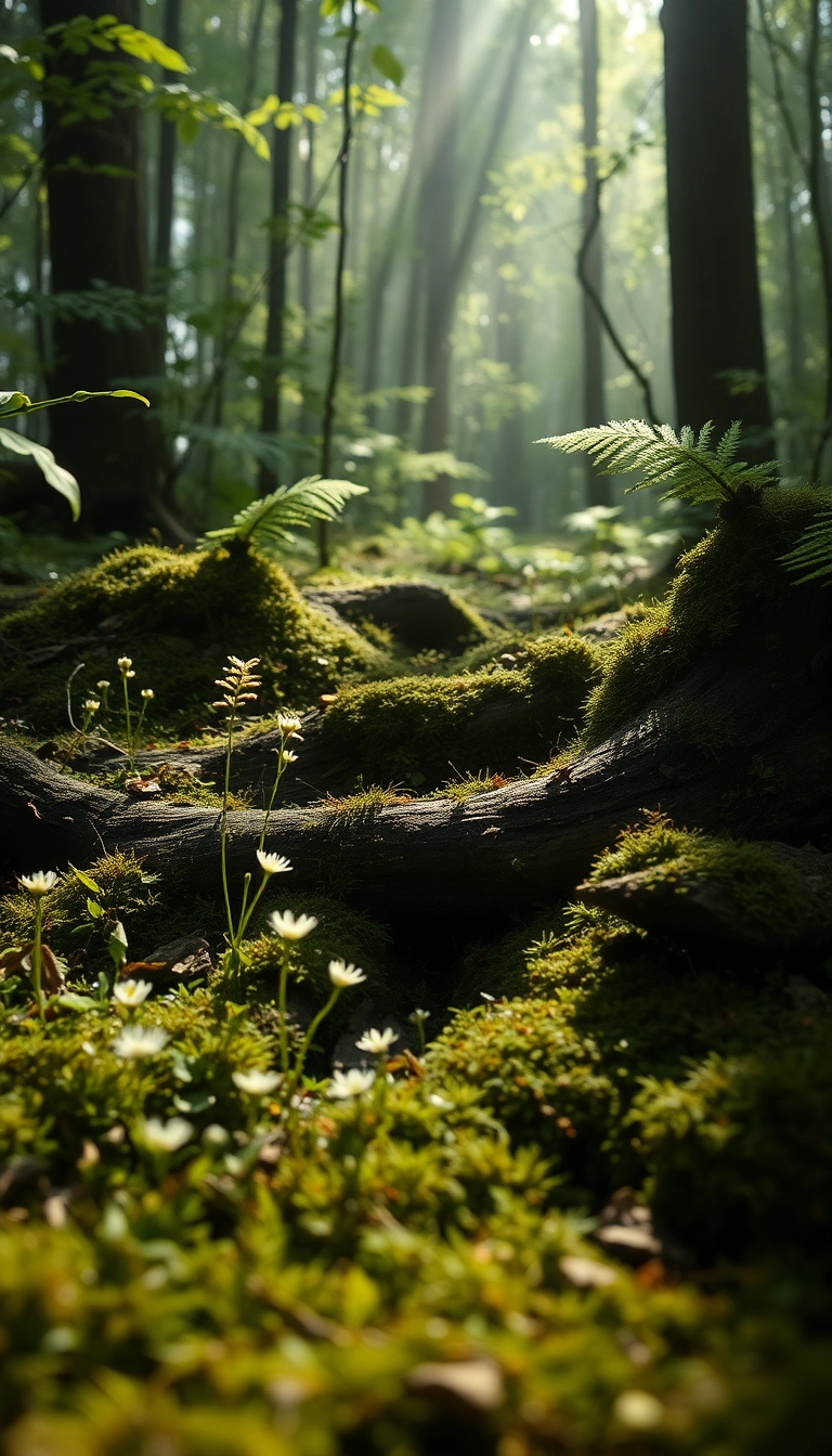 iPhone AI Spring Forest Floor Photogenic Wallpaper Copyright-Free Photo